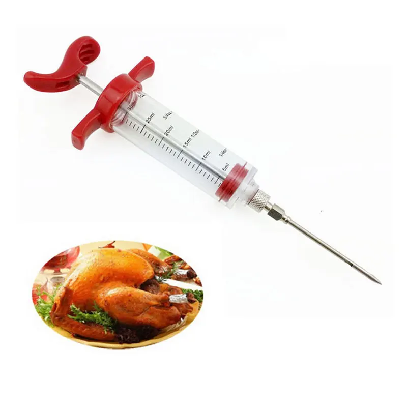 Marinade Injector with Screw-on Meat Needle for BBQ Meat Marinade Injector Turkey Chicken Flavor Syringe for Kitchen Cooking
Marinade Injector with Screw-on Meat Needle for BBQ Meat Marinade Injector Turkey Chicken Flavor Syringe for Kitchen Cooking