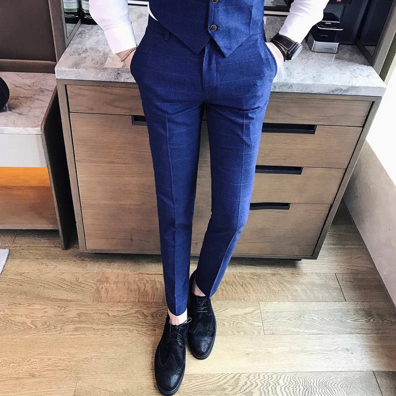 2019 Spring and Summer New Men's Fashion Boutique Plaid Business Casual Suits Pants Male Slim Smart Casual Trousers Men Wedding
2019 Spring and Summer New Men's Fashion Boutique Plaid Business Casual Suits Pants Male Slim Smart Casual Trousers Men Wedding