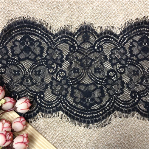 

Chantilly Lace Trim 3 yards/lot Gorgeous Handmade Embroidery Black Eyelash French Lace Trim 15cm(5.90Inch) Width