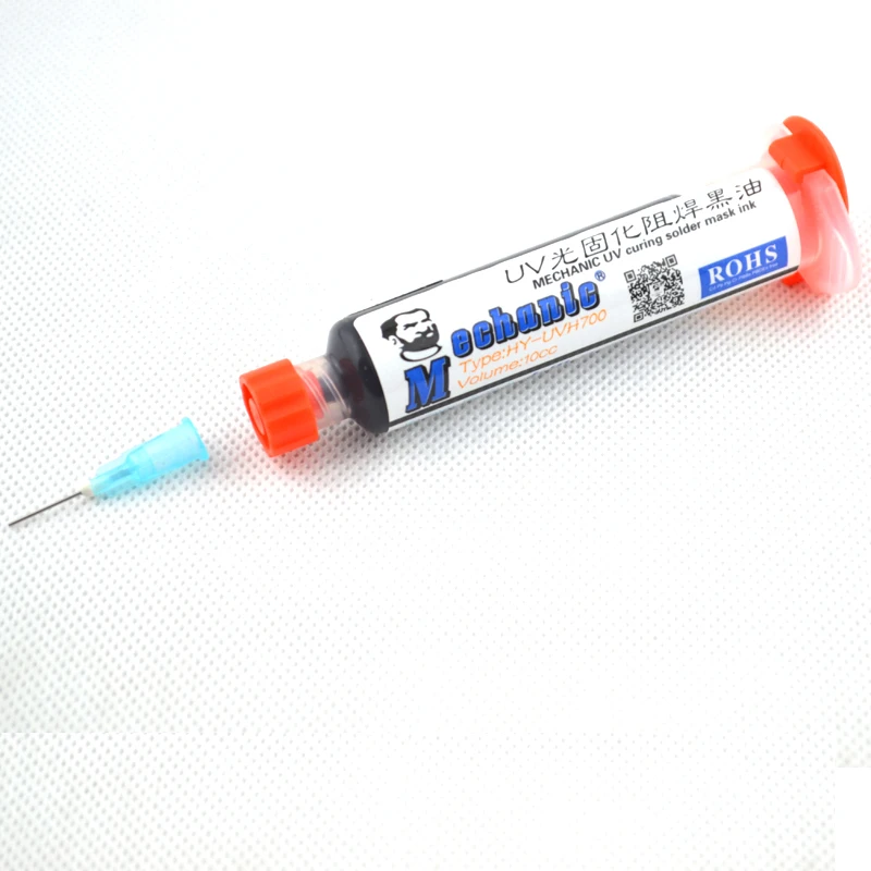 MECHANIC 10ML Black UV SOLDER MASK PCB BGA PAINT PREVENT CORROSIVE ARCING Soldering Paste Flux Cream Welding Fluxes Oil
MECHANIC 10ML Black UV SOLDER MASK PCB BGA PAINT PREVENT CORROSIVE ARCING Soldering Paste Flux Cream Welding Fluxes Oil