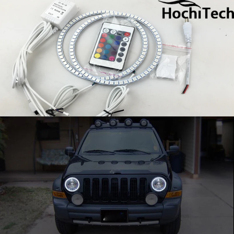 Кольца светодиодсветодиодный для фар Jeep Liberty KJ 2000 2001 2007 разные цвета|angel demon