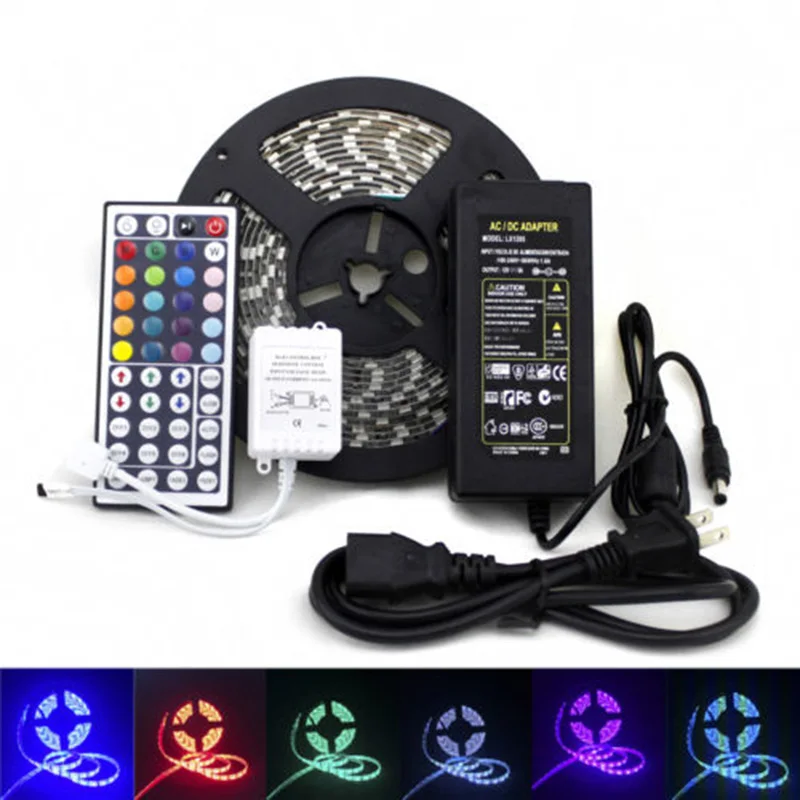 5 м Водонепроницаемый IP66 300 светодио дный RGB Светодиодные ленты света гибкие 5050 SMD