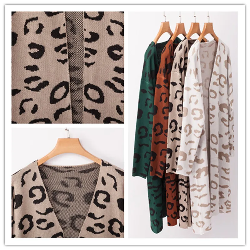 Casual Sweaters Coat Leopard Print Knitted Cardigan Women Autumn Long Sleeve Cardigans Female Outwear Winter Tops Jacket Coats
Casual Sweaters Coat Leopard Print Knitted Cardigan Women Autumn Long Sleeve Cardigans Female Outwear Winter Tops Jacket Coats
