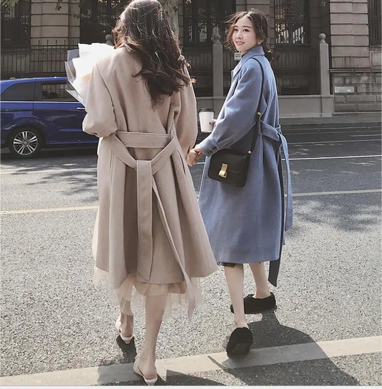 Loose single-breasted long-sleeved lapels imitation water velvet woolen coat women's long section slim waistband woolen jacket
Loose single-breasted long-sleeved lapels imitation water velvet woolen coat women's long section slim waistband woolen jacket