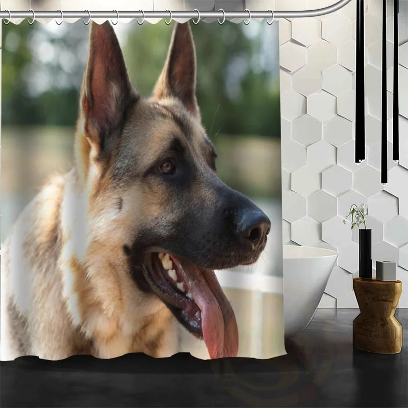 

Best Nice Custom German Shepherd Dog Shower Curtain Bath Curtain Waterproof Fabric Bathroom MORE SIZE WJY&43