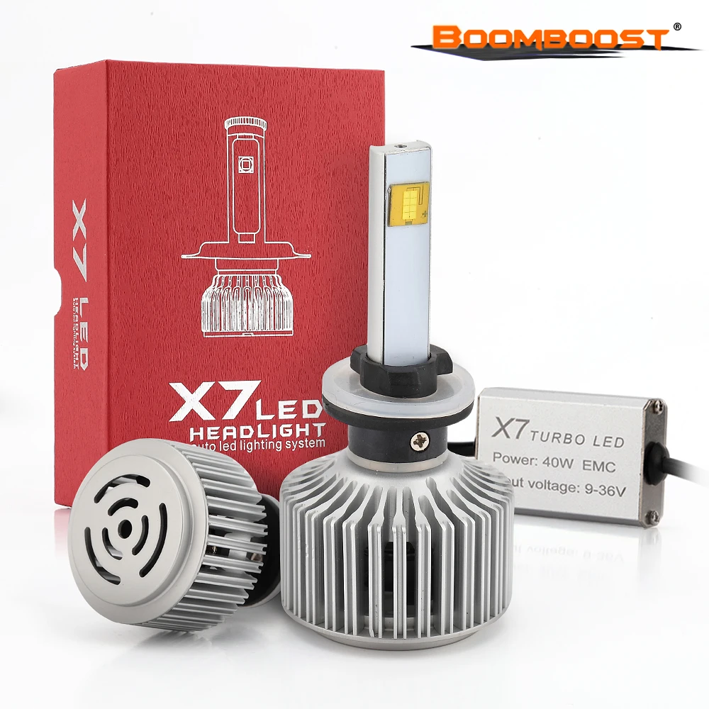 

1Pair 80W-120W X7 H7 H13 9004 Auto Car LED Headlight 6000K High Power Conversion 360 Degree COB Leds Headlamp Light Bulbs Kit