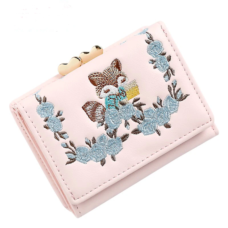 Hot New Women's Wallet Embroidery Flower Cute Fashion Fox Tri-fold Short Scrub Students PU Iron Wallet
Hot New Women's Wallet Embroidery Flower Cute Fashion Fox Tri-fold Short Scrub Students PU Iron Wallet
