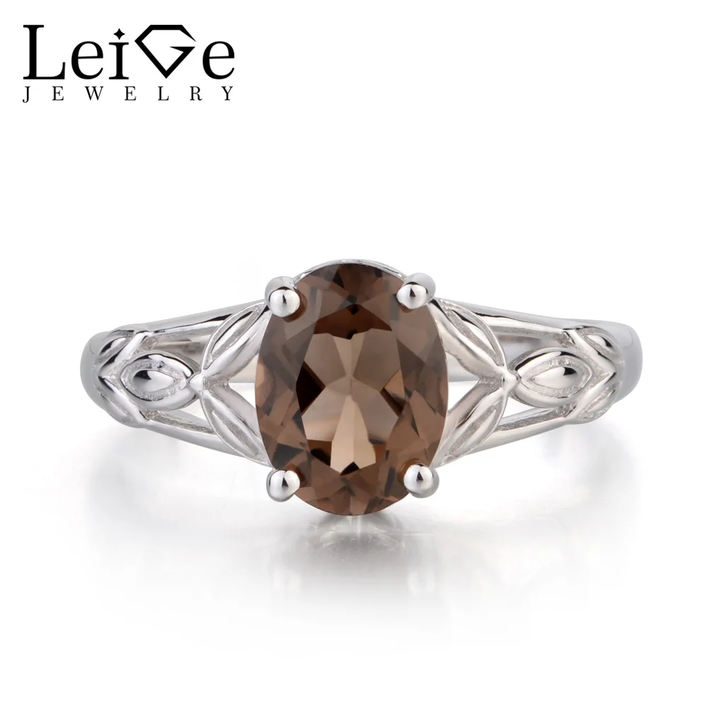 Leige Jewelry Solitaire Natural Smoky Quartz Ring Oval Cut Ring Gemstone Anniversary Wedding Ring Solid 925 Sterling Silver Ring
Leige Jewelry Solitaire Natural Smoky Quartz Ring Oval Cut Ring Gemstone Anniversary Wedding Ring Solid 925 Sterling Silver Ring
