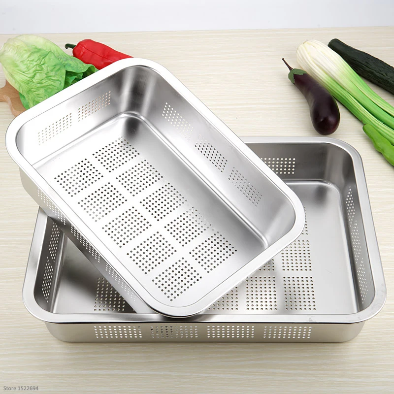 Heavy Duty Mirco-perforated Colander Stainless Steel Rectangle Strainer Fine Mesh Colander Kitchen Durable Strainer Rinse Drain
Heavy Duty Mirco-perforated Colander Stainless Steel Rectangle Strainer Fine Mesh Colander Kitchen Durable Strainer Rinse Drain
