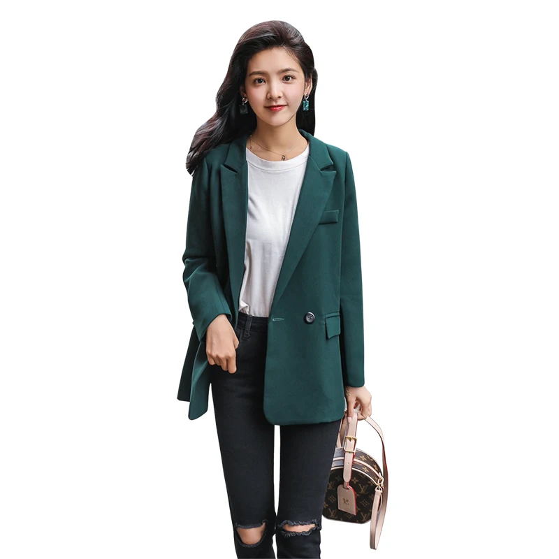 Solid British Style Women Loose Suit Dark green Jacket and Blazer Female Notched Collar Ladies Casual Blazers feminino Suit
Solid British Style Women Loose Suit Dark green Jacket and Blazer Female Notched Collar Ladies Casual Blazers feminino Suit
