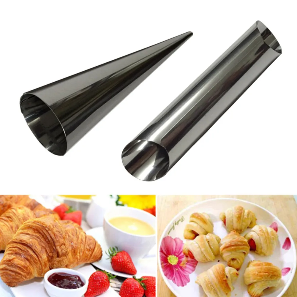 2 piece / Set Stainless Steel Spiral Baked Croissants DIY Horn Tube Baking Cake Mold For Cream Horns Chocolate Cones 2 Style
2 piece / Set Stainless Steel Spiral Baked Croissants DIY Horn Tube Baking Cake Mold For Cream Horns Chocolate Cones 2 Style