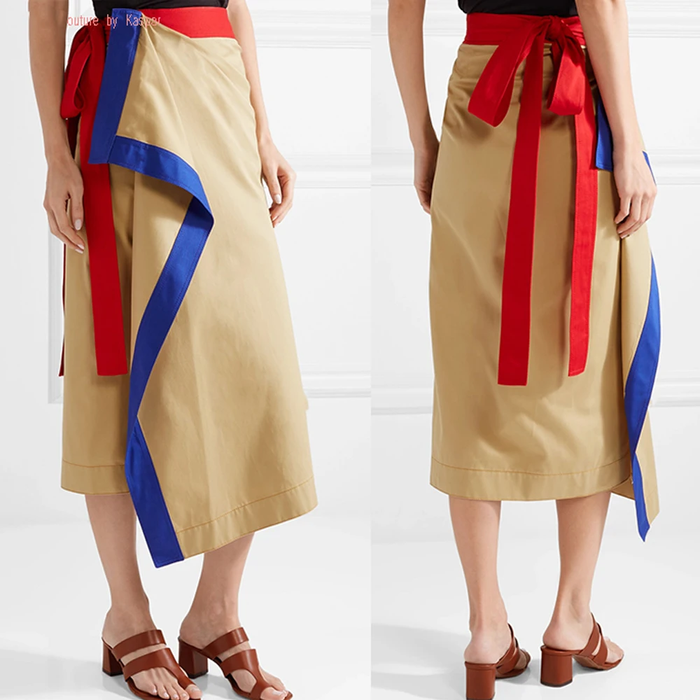 LXUNYI Newest Khaki Sexy Two Piece Set Summer 2019 Ruffles Crop Top And Skirt Women Lace Up V Neck Patchwork Female Sets Costume |