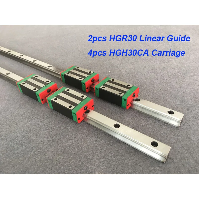 

free shipping 2pcs HGR30 200 300 400 500 600 700 800 900 1000 1100mm linear guide rail + 4pcs HGH30CA or HGW30CA carriage CNC pa