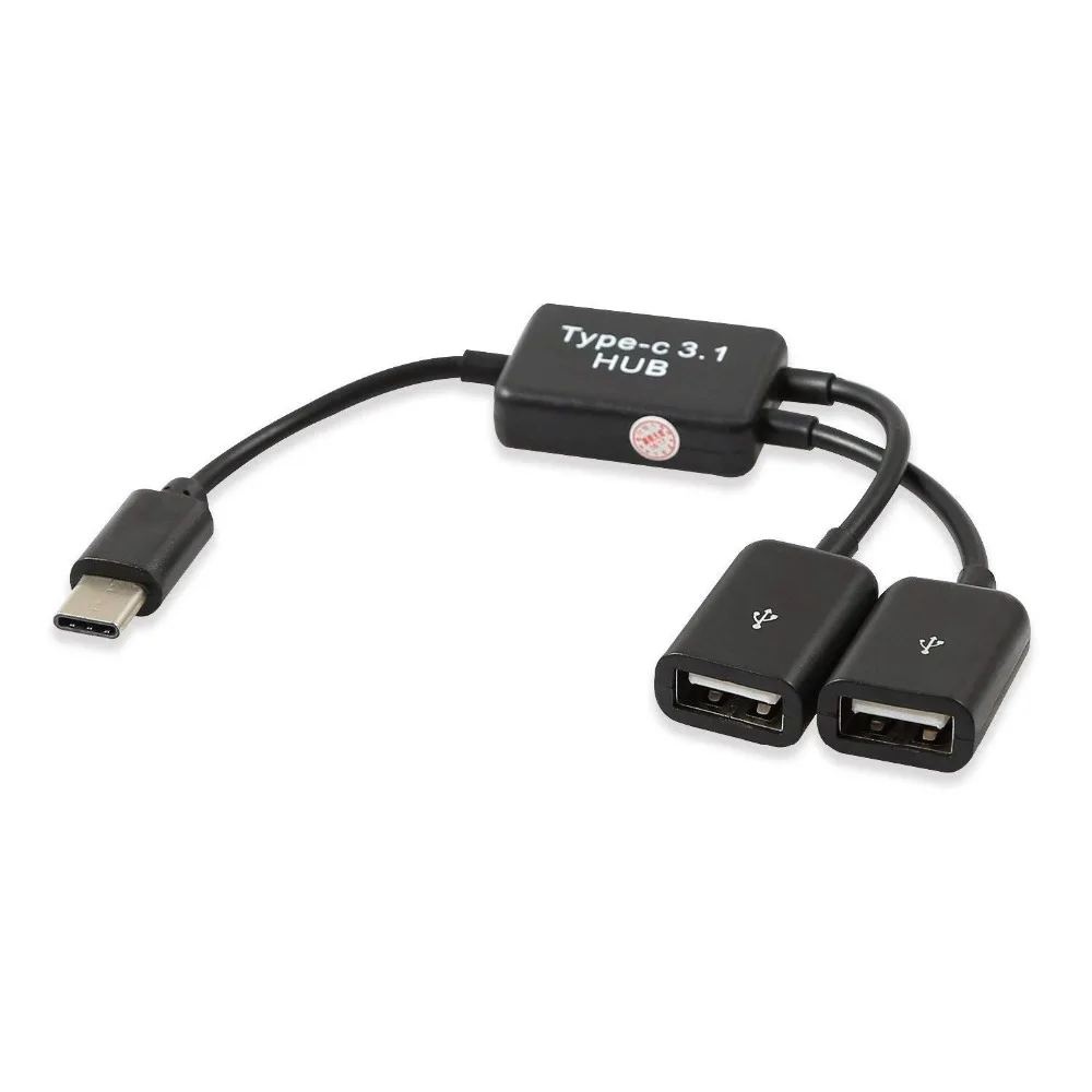 HFES новый тип C OTG USB 3 1 Male to Dual 2 0 Female Charge Port HUB Cable Y Splitter | Электроника