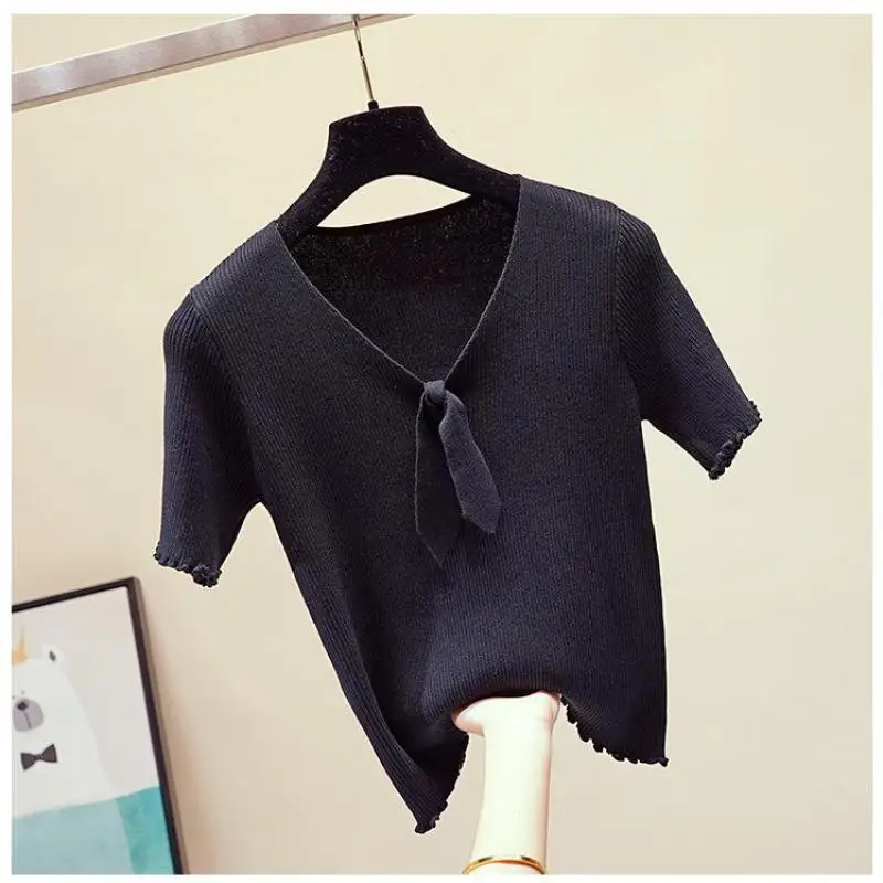 Women Crop Tops Female Knitting Shirts V-neck Tees Womens Knitwear 2021 Pull Femme Thin Pullovers Short Sleeve Clothings Red
Women Crop Tops Female Knitting Shirts V-neck Tees Womens Knitwear 2021 Pull Femme Thin Pullovers Short Sleeve Clothings Red