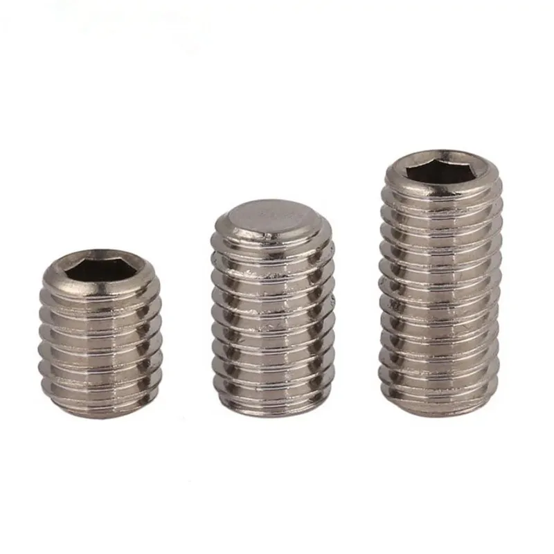 50PCS 304 Stainless Steel M3 M4 Flat End Set Screws Bolt Inner Hexagonal Hexagon Hex Socket Headless Headless Machine
50PCS 304 Stainless Steel M3 M4 Flat End Set Screws Bolt Inner Hexagonal Hexagon Hex Socket Headless Headless Machine
