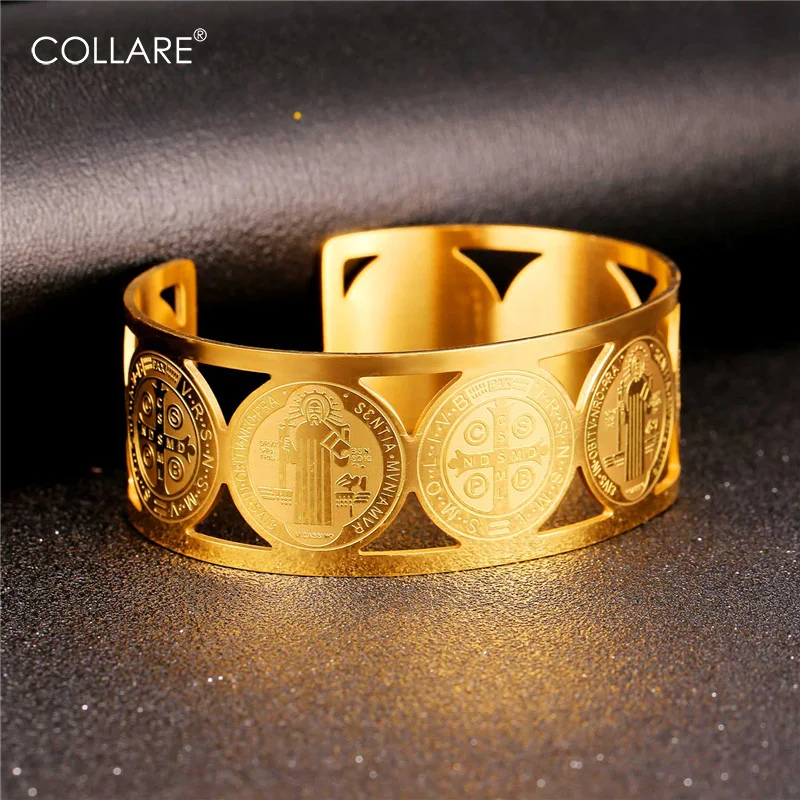 Фото Женский Браслет манжета из нержавеющей стали 316L|cuff bracelets|gold - купить