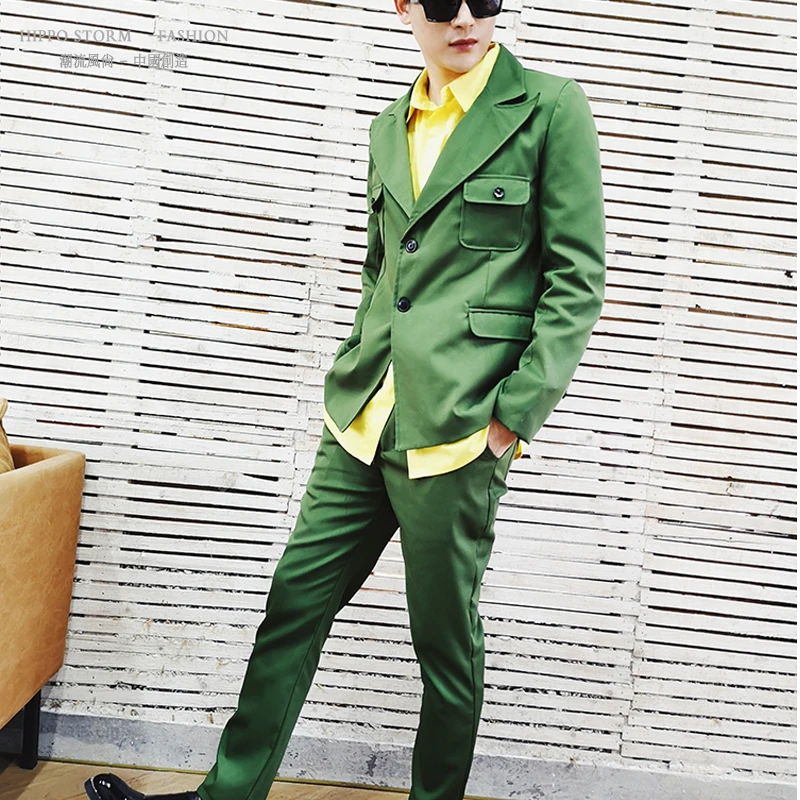 Male Streetwear Hip Hop Slim Fit Blazer Jacket Pants Singer Stage Show Costumes Men 2 Piece Suits Sets (jacket+pant) Customized
Male Streetwear Hip Hop Slim Fit Blazer Jacket Pants Singer Stage Show Costumes Men 2 Piece Suits Sets (jacket+pant) Customized
