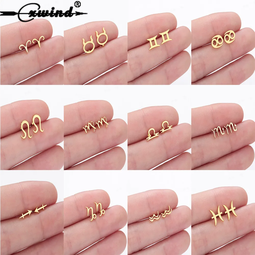 Cxwind Constellation Stud Earrings for Women Zodiac Earring Gift 12 Zodiac Sign Constellation Charm Star Heart brincos Jewelry
Cxwind Constellation Stud Earrings for Women Zodiac Earring Gift 12 Zodiac Sign Constellation Charm Star Heart brincos Jewelry