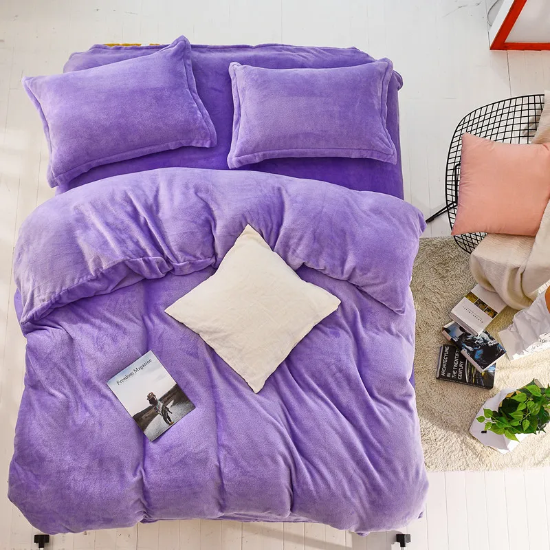 Winter fleece bedding set AB side duvet cover flannel fleece flat sheet 3 / 4pcs solid home bedclothes caroset bed linens warm
Winter fleece bedding set AB side duvet cover flannel fleece flat sheet 3 / 4pcs solid home bedclothes caroset bed linens warm