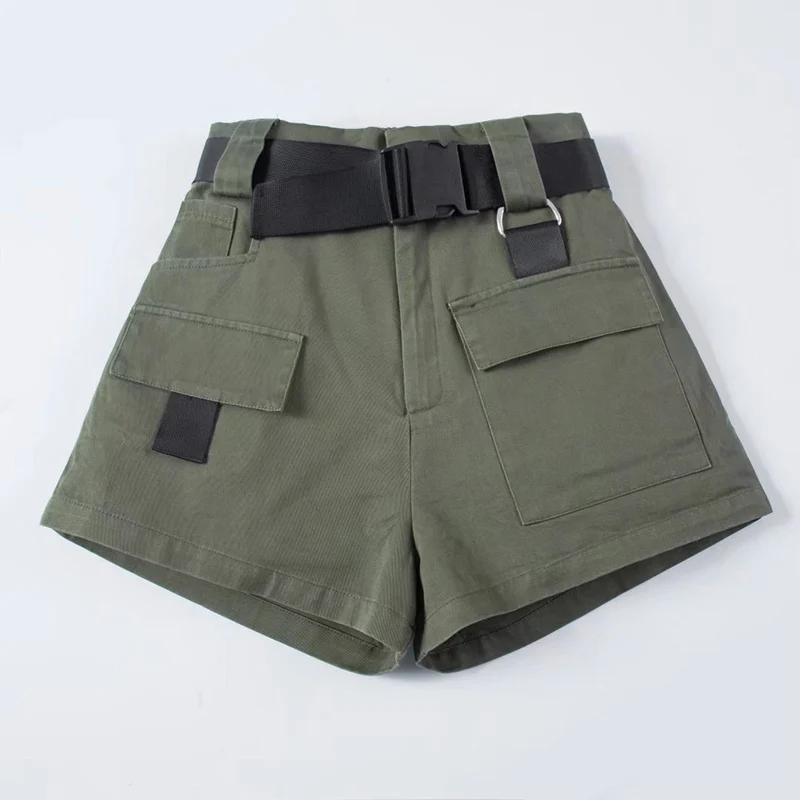 High Waist Wide Leg Cargo Women Shorts Vintage Sashes Solid Khaki Pockets Women Shorts 2020 Summer Casual A Line Female Buttoms
High Waist Wide Leg Cargo Women Shorts Vintage Sashes Solid Khaki Pockets Women Shorts 2020 Summer Casual A Line Female Buttoms
