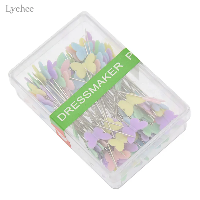 Lychee Life 100pcs Butterfly Shape Patchwork Pins Practical Sewing Accessories Pin With Box DIY Craft Tools | Дом и сад