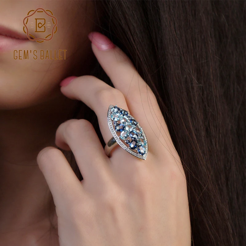 Gem's Ballet Fashion Women Natural Iolite Blue Mystic Quartz Sky Blue Topaz Gemstone Ring 925 Sterling Silver Rings Fine Jewelry
Gem's Ballet Fashion Women Natural Iolite Blue Mystic Quartz Sky Blue Topaz Gemstone Ring 925 Sterling Silver Rings Fine Jewelry