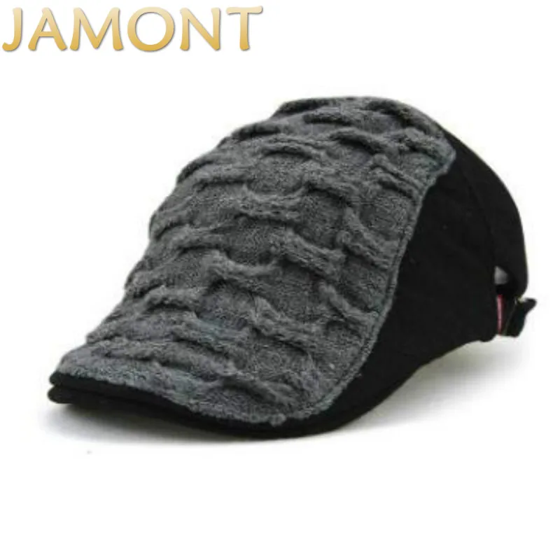 JAMONT/Повседневный Теплый Зимний вязаный берет в английском стиле шапка на плоской