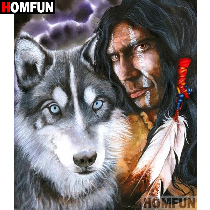 HOMFUN 5D DIY Diamond Painting Full Square/Round Drill "Indian wolf" Embroidery Cross Stitch gift Home Decor Gift A09273
HOMFUN 5D DIY Diamond Painting Full Square/Round Drill "Indian wolf" Embroidery Cross Stitch gift Home Decor Gift A09273