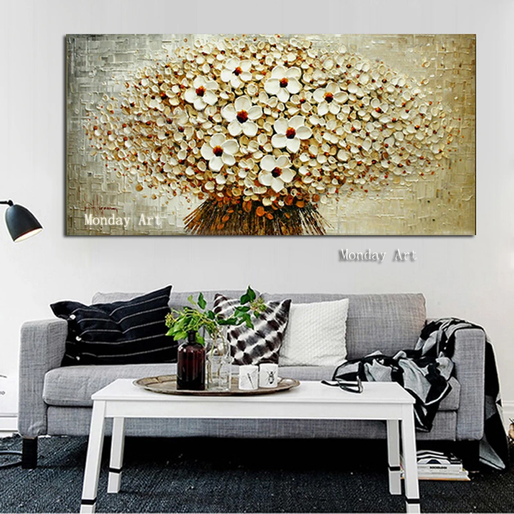 Abstract Knife 3D Flower Picture Wall Art Home Decor Hand Painted Flower Oil Painting on Canvas Handmade white Floral Paintings
Abstract Knife 3D Flower Picture Wall Art Home Decor Hand Painted Flower Oil Painting on Canvas Handmade white Floral Paintings