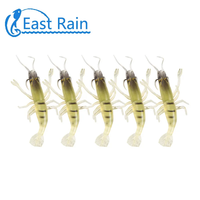 Искусственные мягкие приманки креветки East Rain 5 шт./лот см Мормышка калорина для