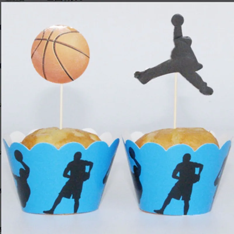 24pcs/lot Happy Birthday Party Decoration Cake Bake Wrappers Kids Boys Favors Basketball Style Cupcake Toppers Events Supplies
24pcs/lot Happy Birthday Party Decoration Cake Bake Wrappers Kids Boys Favors Basketball Style Cupcake Toppers Events Supplies