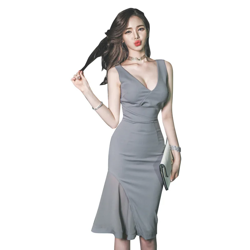 Plus Size Bodycon Dress 2019 Summer Women Gray Sleeveless Tank V-neck Casual Chiffon Dress Sexy Party Club Midi Dresses Vestidos
Plus Size Bodycon Dress 2019 Summer Women Gray Sleeveless Tank V-neck Casual Chiffon Dress Sexy Party Club Midi Dresses Vestidos