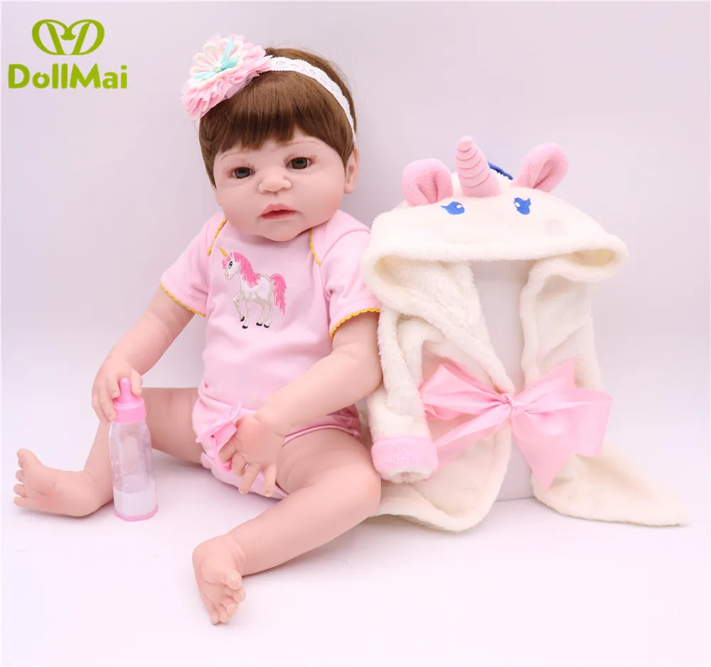 Bebe girl reborn 22"57cm full silicone reborn baby dolls with pink Bathrobe real babydoll reborn can enter water boneca reborn
Bebe girl reborn 22"57cm full silicone reborn baby dolls with pink Bathrobe real babydoll reborn can enter water boneca reborn