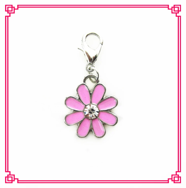 Hot selling pink daisy flower dangle charms lobster clasp charms for floating lockets
Hot selling pink daisy flower dangle charms lobster clasp charms for floating lockets