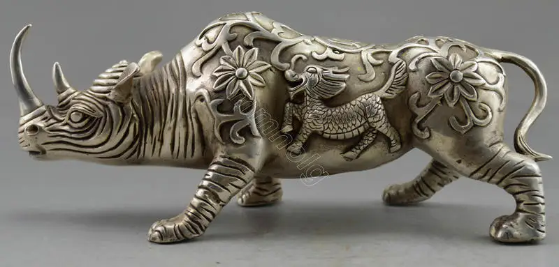 Metal Crafts Collectible Decorated Old Handwork Tibet Silver Carved Big Rhinoceros Statue fast Shipping
Metal Crafts Collectible Decorated Old Handwork Tibet Silver Carved Big Rhinoceros Statue fast Shipping