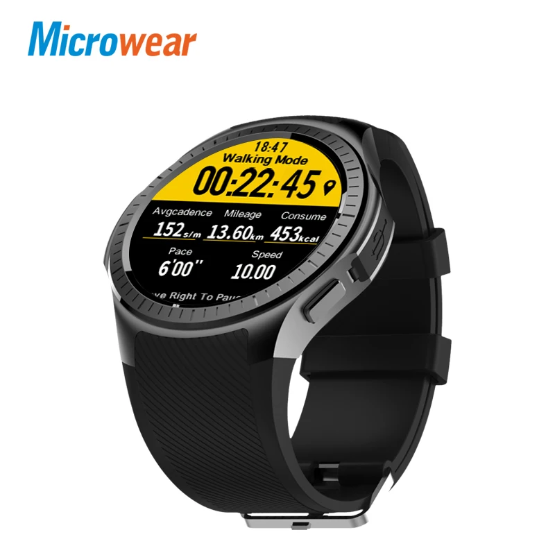 Microwear L1 профессиональные спортивные Смарт часы четырехъядерный MTK2503 2G Wifi BT вызов