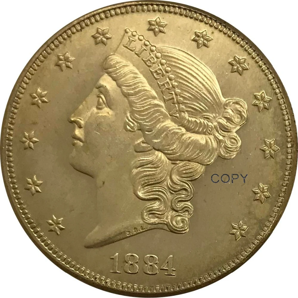 1884 S CC P США 20 20 долларов Liberty Head Double Eagle с девизом Золотая монета латунная Коллекционная монета
1884 S CC P США 20 20 долларов Liberty Head Double Eagle с девизом Золотая монета латунная Коллекционная монета