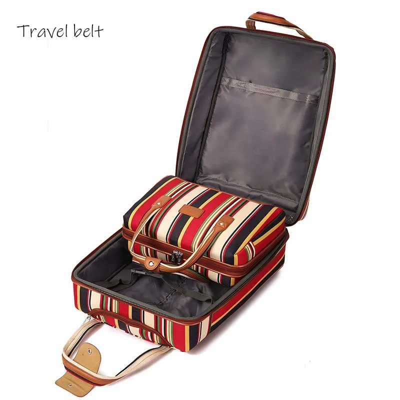 Travel Belt 20 inch oxford Rolling Luggage set Spinner Women Brand Suitcase Wheels stripe Carry On Travel Bags
Travel Belt 20 inch oxford Rolling Luggage set Spinner Women Brand Suitcase Wheels stripe Carry On Travel Bags