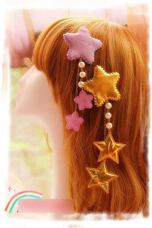 Princess sweet lolita hair accessories Original soft amo lolita star hairpin pendant jewelry pentagonal hanging cosplay ST01
Princess sweet lolita hair accessories Original soft amo lolita star hairpin pendant jewelry pentagonal hanging cosplay ST01