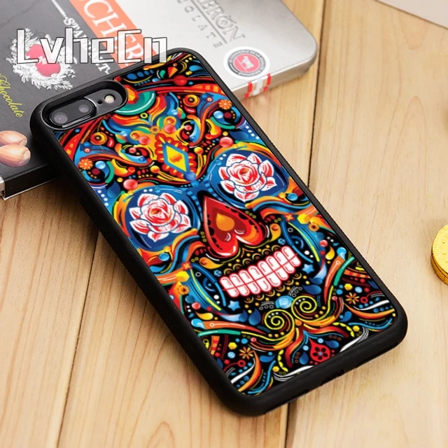 LvheCn мексиканский череп цветок чехол для телефона iPhone 5 6 s 7 8 plus 11 12 Pro X XR XS Max Samsung