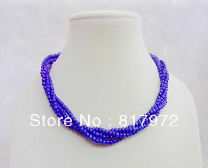4 Rows 4mm Bead Dark Blue Lapis Lazuli Round Bead Multilayer Twined Handmade Necklace Woman jewelry Party charm
4 Rows 4mm Bead Dark Blue Lapis Lazuli Round Bead Multilayer Twined Handmade Necklace Woman jewelry Party charm