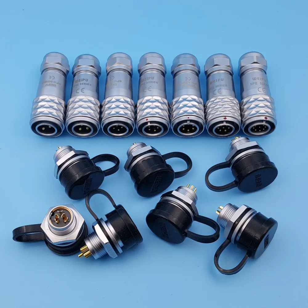 

SF12 Waterproof Metal 2/3/4/5/6/7/9 Pin PUSH-PULL IP67 12mm Chassis Panel Mount Aviation Plug Cable Connector