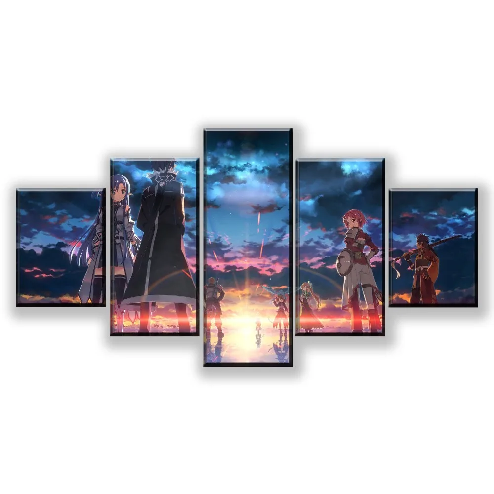 Canvas Prints Modular Pictures Wall Art Home Decor Living Room Poster 5 Pieces Anime Sword Art Online II Paintings Decor Frame
Canvas Prints Modular Pictures Wall Art Home Decor Living Room Poster 5 Pieces Anime Sword Art Online II Paintings Decor Frame
