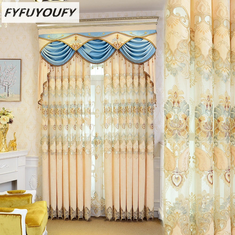 Curtains for Living Dining Room Bedroom European Style Luxury Embroidered Beige Chenille Valance Tulle Windows Hollow Out Door
Curtains for Living Dining Room Bedroom European Style Luxury Embroidered Beige Chenille Valance Tulle Windows Hollow Out Door