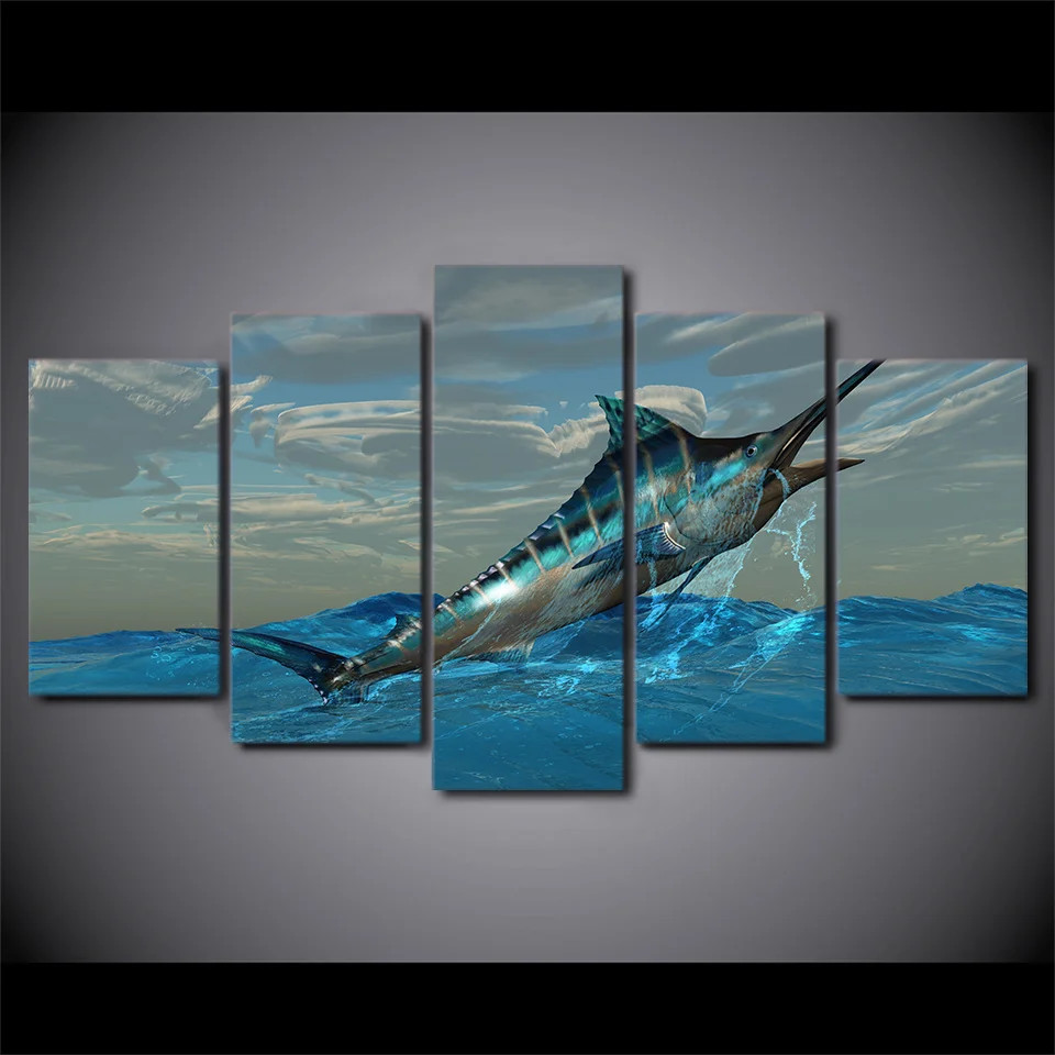HD Printed Canvas Poster Frame 5 Panel Jumping Tuna Fish Blue Sea Home Decor Living Room Wall Art Painting Modular Picture Frame
HD Printed Canvas Poster Frame 5 Panel Jumping Tuna Fish Blue Sea Home Decor Living Room Wall Art Painting Modular Picture Frame