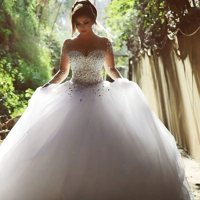 2019 Arabic Vintage Long Sleeve Wedding Dress Beading Crystal Sweetheart Ball Gown Wedding Gown Vestido De Noiva
2019 Arabic Vintage Long Sleeve Wedding Dress Beading Crystal Sweetheart Ball Gown Wedding Gown Vestido De Noiva