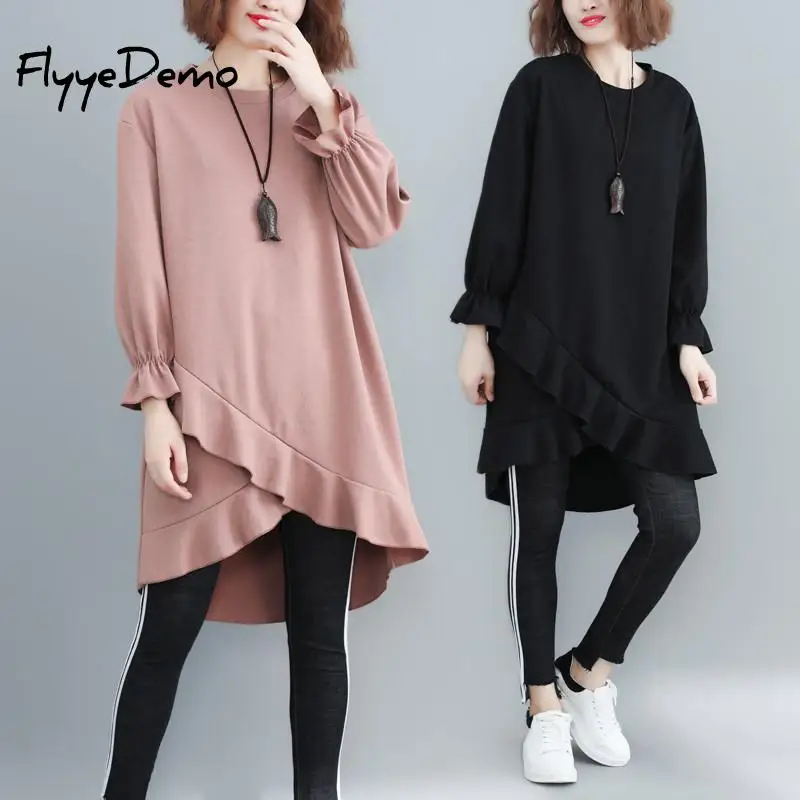 Solid O-neck Ruffles Autumn Dress Women 2022 New Flare Sleeve Sashes Casual Dress Long Sleeve Asymmetrical Dresses Big Size
Solid O-neck Ruffles Autumn Dress Women 2022 New Flare Sleeve Sashes Casual Dress Long Sleeve Asymmetrical Dresses Big Size