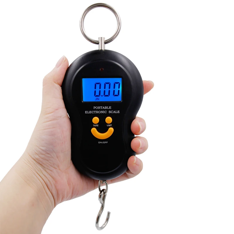 10pcs cute smile face 50000g 50kg*10g LCD Digital Portable electronic Fishing Luggage Hanging Hook Scales with backlight display
10pcs cute smile face 50000g 50kg*10g LCD Digital Portable electronic Fishing Luggage Hanging Hook Scales with backlight display
