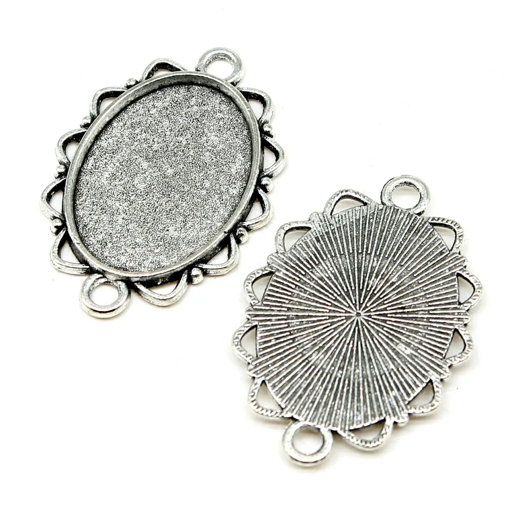 WYSIWYG 5pcs 18x25mm Oval Inner Size 2 Holes Connector Style Cabochon Base Setting Antique Silver Color DIY Jewelry Findings
WYSIWYG 5pcs 18x25mm Oval Inner Size 2 Holes Connector Style Cabochon Base Setting Antique Silver Color DIY Jewelry Findings
